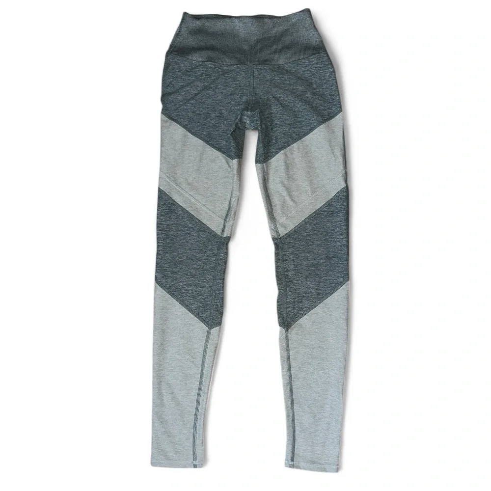 Alo Yoga Alosoft Sheila High Waist Colorblock Leggings Seagrass Green Heather S